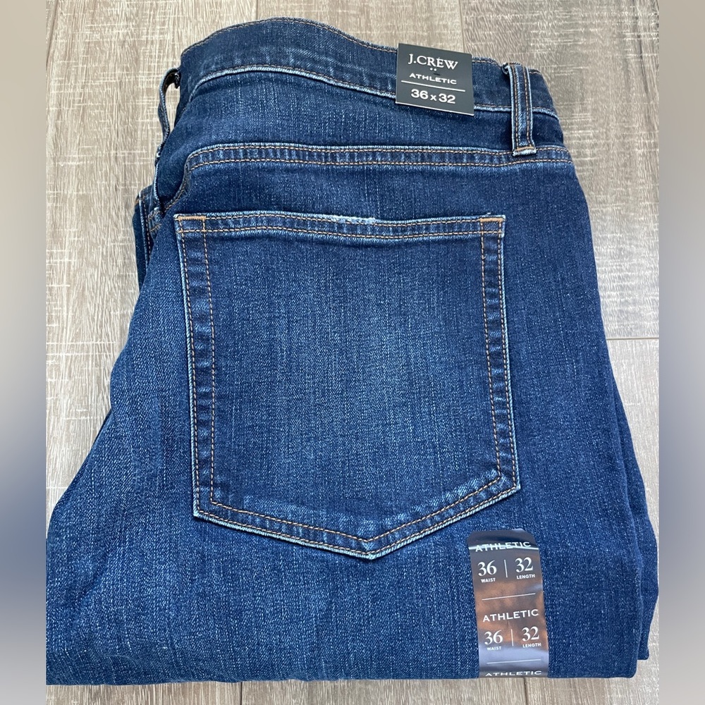 NWT 36x32 Men’s J-Crew dark rinse Athletic fit flex jeans